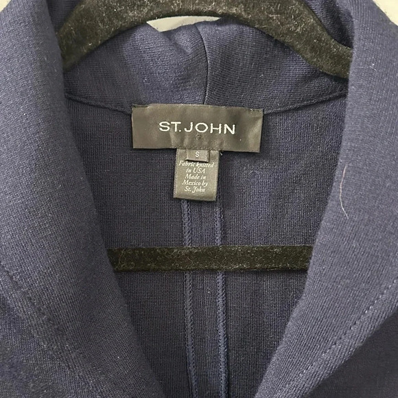 St. John 2015 Resort Collection Navy Santana Knit Wool Blend Sheath Dress Size S - Picture 3 of 6